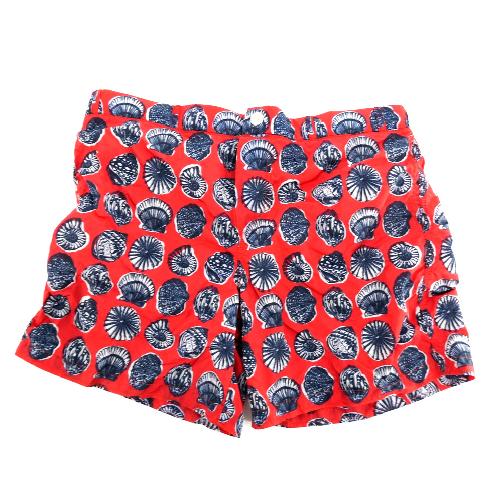 Dolce & Gabbana | Boy's Shell Print Swim Trunks, Red, 12